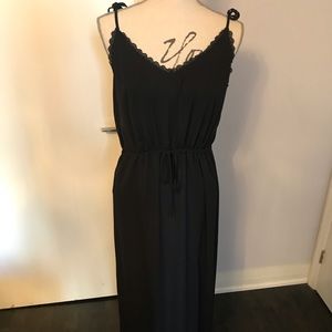 Black maxi dress with slit